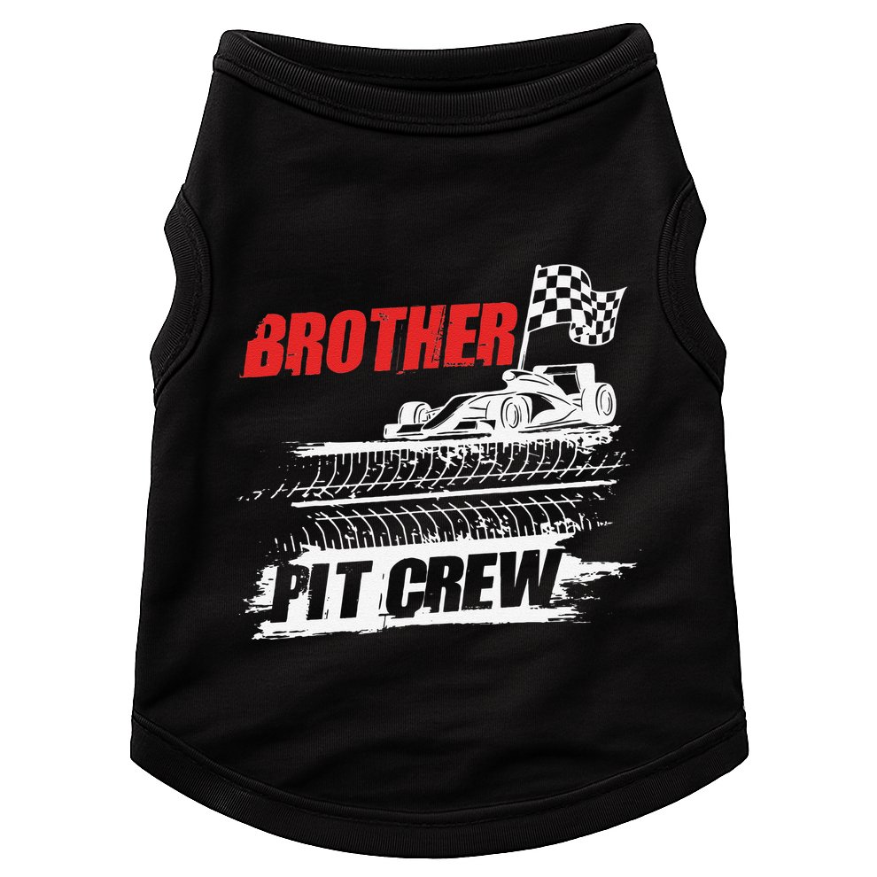 Brother Pit Crew Car Racing Checkered Flag Racer Matching Doggie Tank