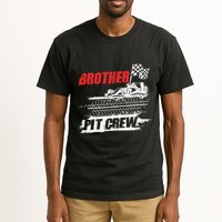 Brother Pit Crew Car Racing Checkered Flag Racer Matching Tall T-Shirt