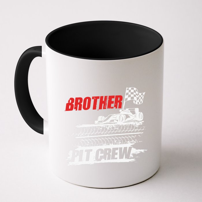 Brother Pit Crew Car Racing Checkered Flag Racer Matching Mug