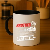 Brother Pit Crew Car Racing Checkered Flag Racer Matching Mug