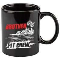 Brother Pit Crew Car Racing Checkered Flag Racer Matching 11oz C Handle Ceramic Mug