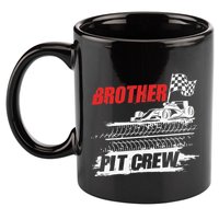 Brother Pit Crew Car Racing Checkered Flag Racer Matching 11oz C Handle Ceramic Mug