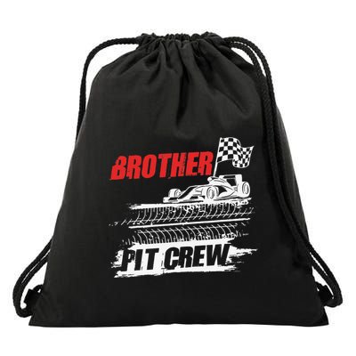 Brother Pit Crew Car Racing Checkered Flag Racer Matching Drawstring Bag