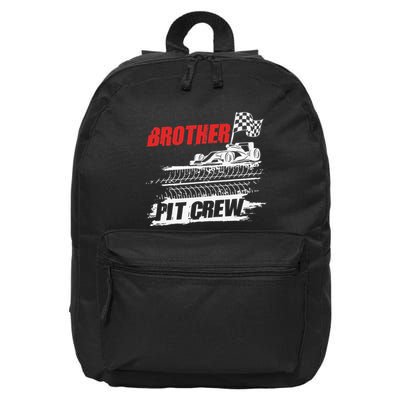 Brother Pit Crew Car Racing Checkered Flag Racer Matching 16 in Basic Backpack