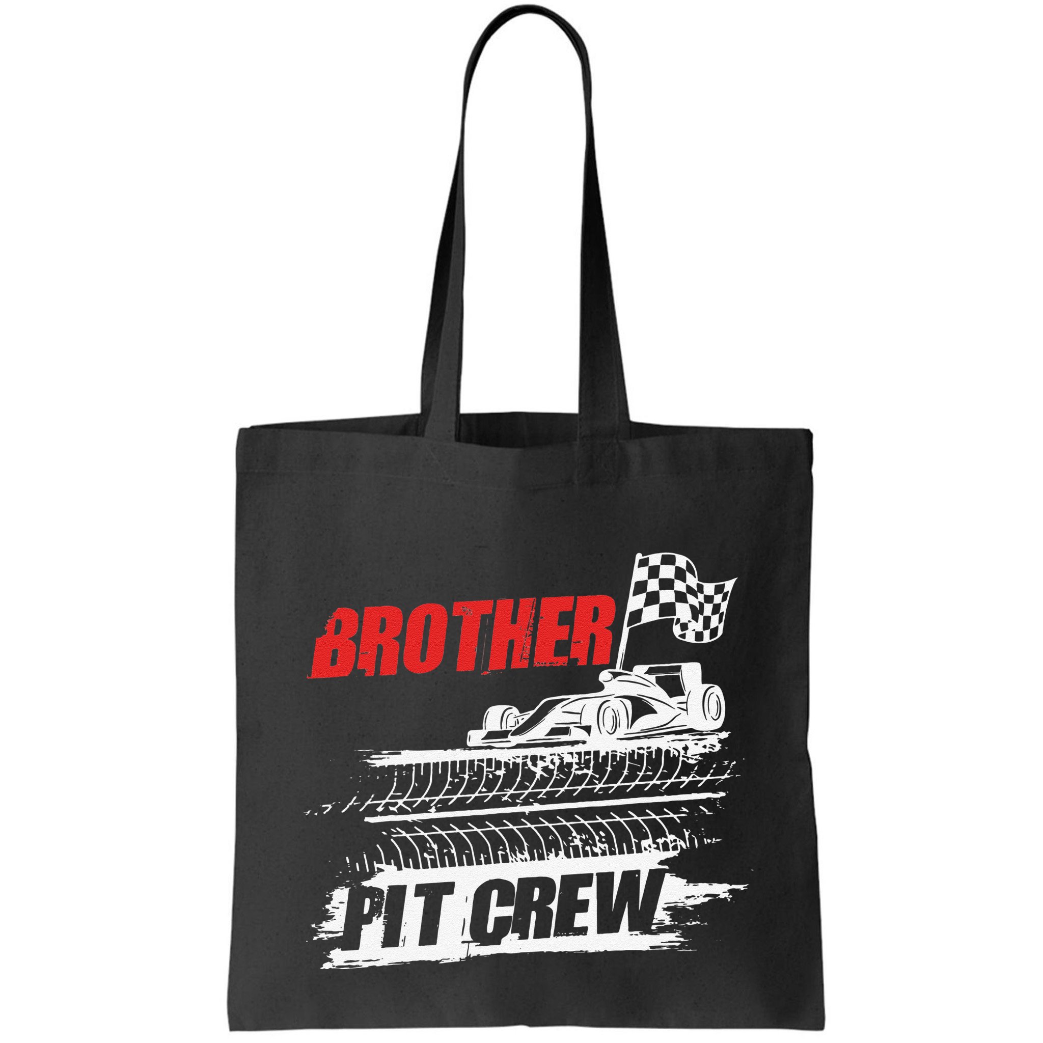 Brother Pit Crew Car Racing Checkered Flag Racer Matching Bag