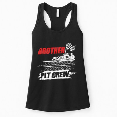 Brother Pit Crew Car Racing Checkered Flag Racer Matching Womens Tank Top