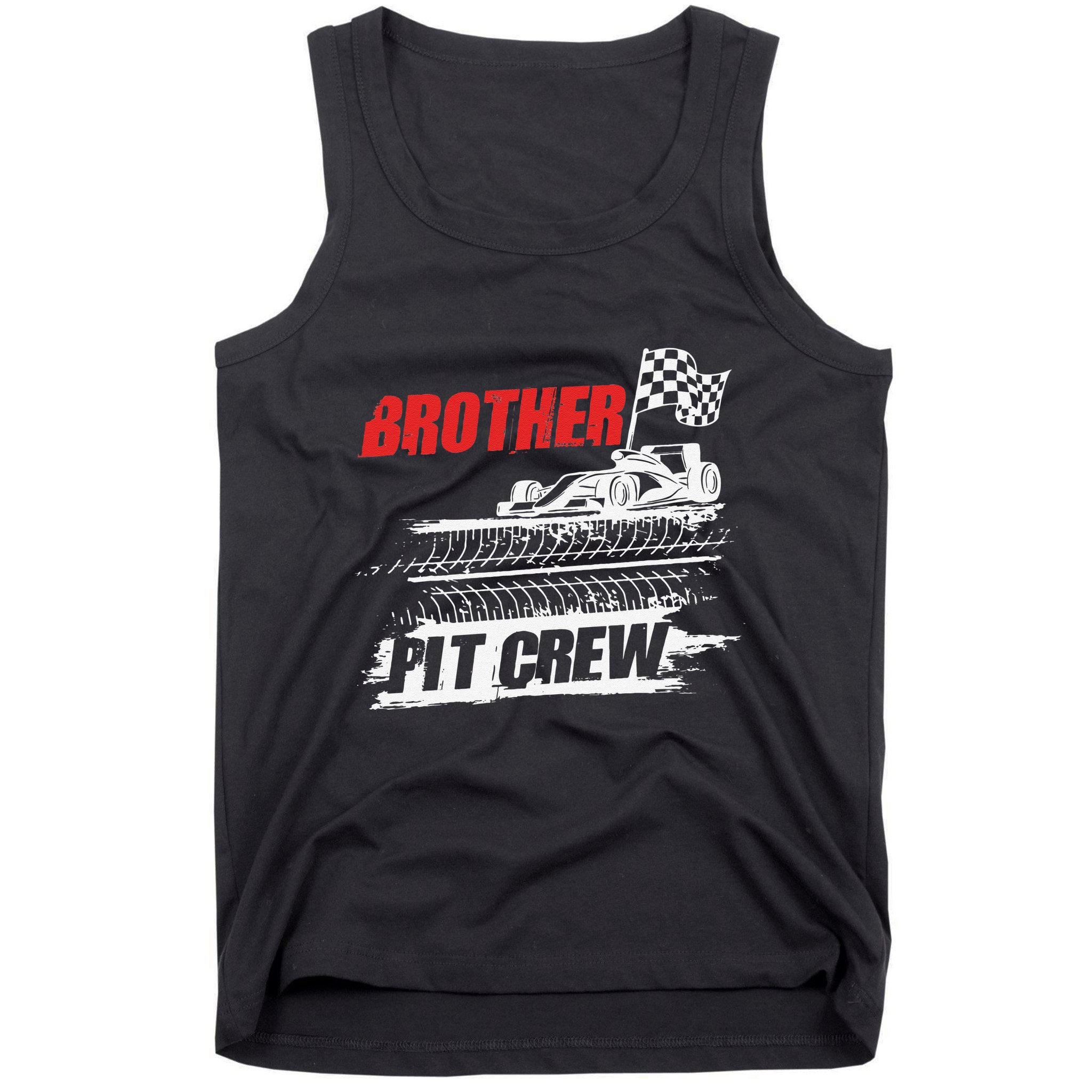 Brother Pit Crew Car Racing Checkered Flag Racer Matching Tank Top