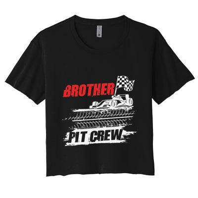 Brother Pit Crew Car Racing Checkered Flag Racer Matching Crop Top