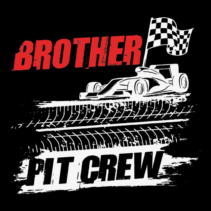 Brother Pit Crew Car Racing Checkered Flag Racer Matching Women's Crop Top Tee