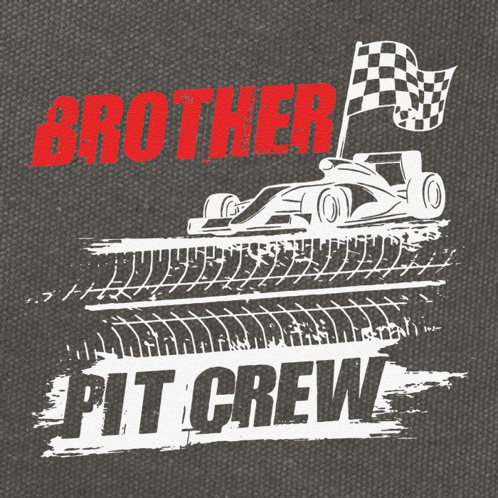 Brother Pit Crew Car Racing Checkered Flag Racer Matching Cotton Canvas Backpack