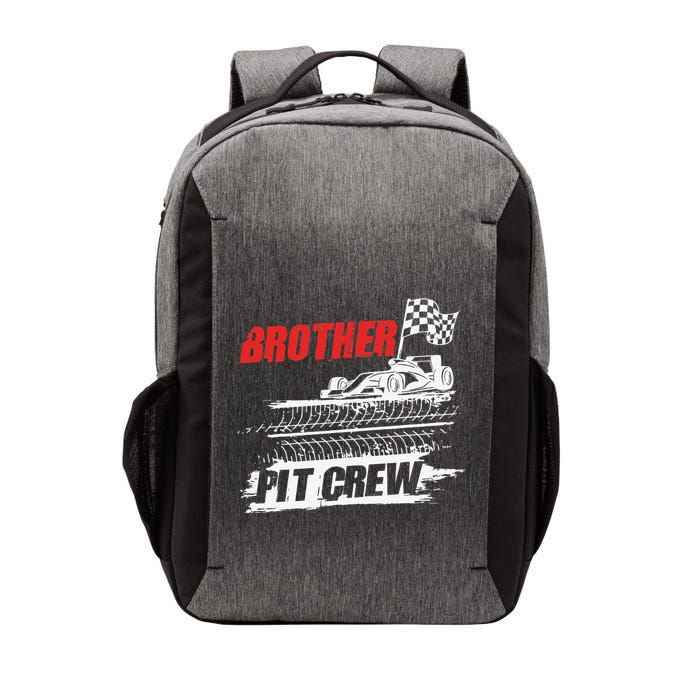 Brother Pit Crew Car Racing Checkered Flag Racer Matching Vector Backpack