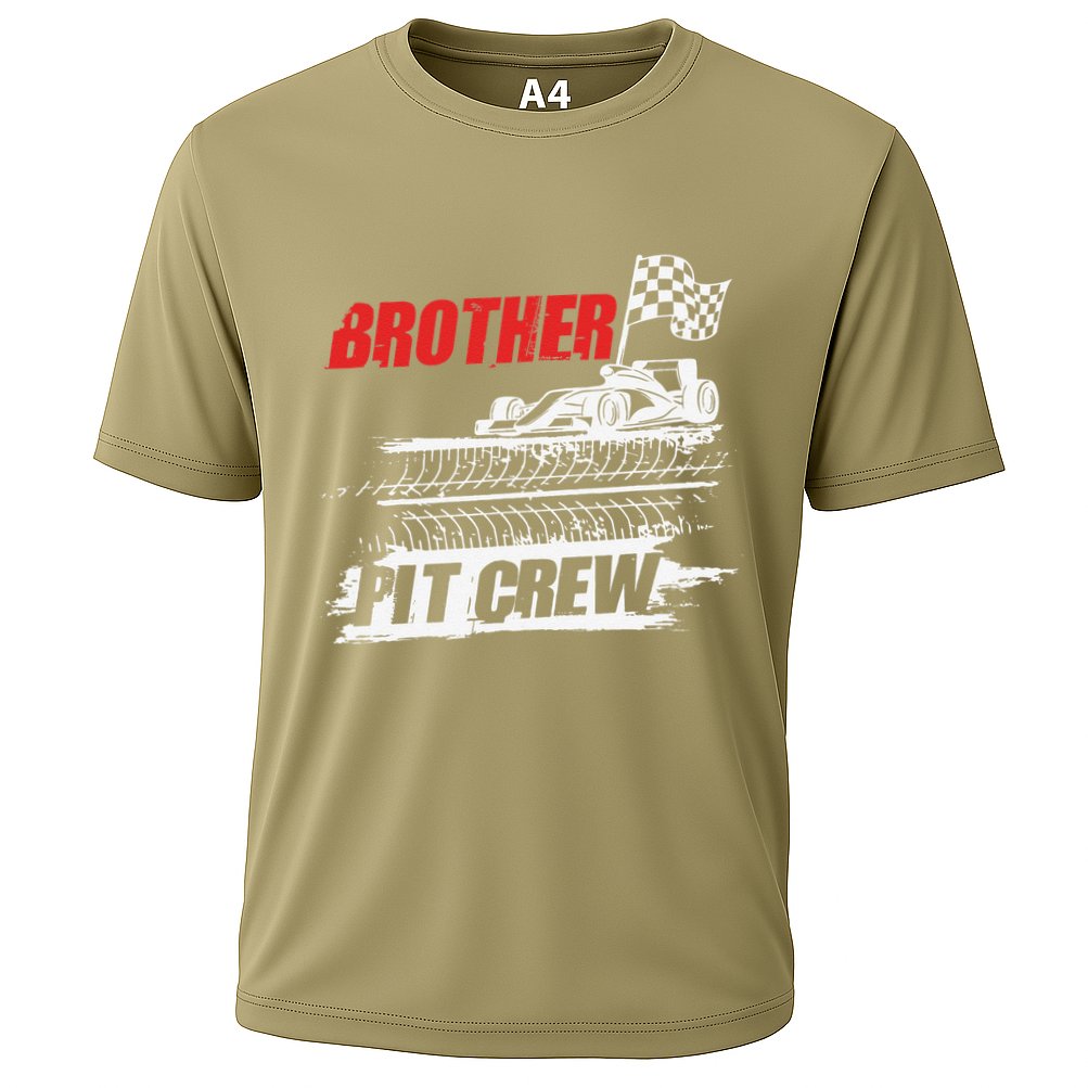 Brother Pit Crew Car Racing Checkered Flag Racer Matching Performance Shirt