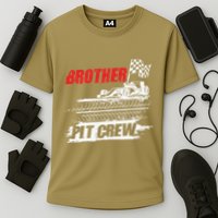 Brother Pit Crew Car Racing Checkered Flag Racer Matching Performance Shirt