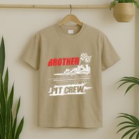 Brother Pit Crew Car Racing Checkered Flag Racer Matching T-Shirt