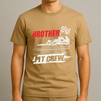 Brother Pit Crew Car Racing Checkered Flag Racer Matching T-Shirt
