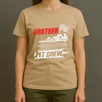 Brother Pit Crew Car Racing Checkered Flag Racer Matching T-Shirt