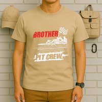 Brother Pit Crew Car Racing Checkered Flag Racer Matching T-Shirt