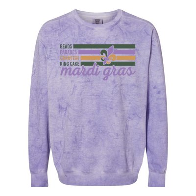 Beads Parades Crawfish King Cake Mardi Gras Colorblast Crewneck Sweatshirt