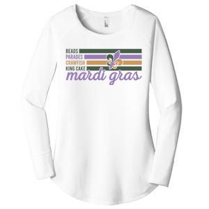 Beads Parades Crawfish King Cake Mardi Gras Women's Perfect Tri Tunic Long Sleeve Shirt