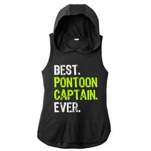 Best Pontoon Captain Ever | Pontoon Boat Ladies PosiCharge Tri-Blend Wicking Draft Hoodie Tank