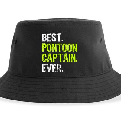 Best Pontoon Captain Ever | Pontoon Boat Sustainable Bucket Hat