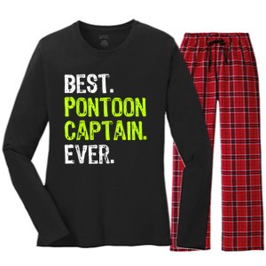 Best Pontoon Captain Ever | Pontoon Boat Women's Long Sleeve Flannel Pajama Set 