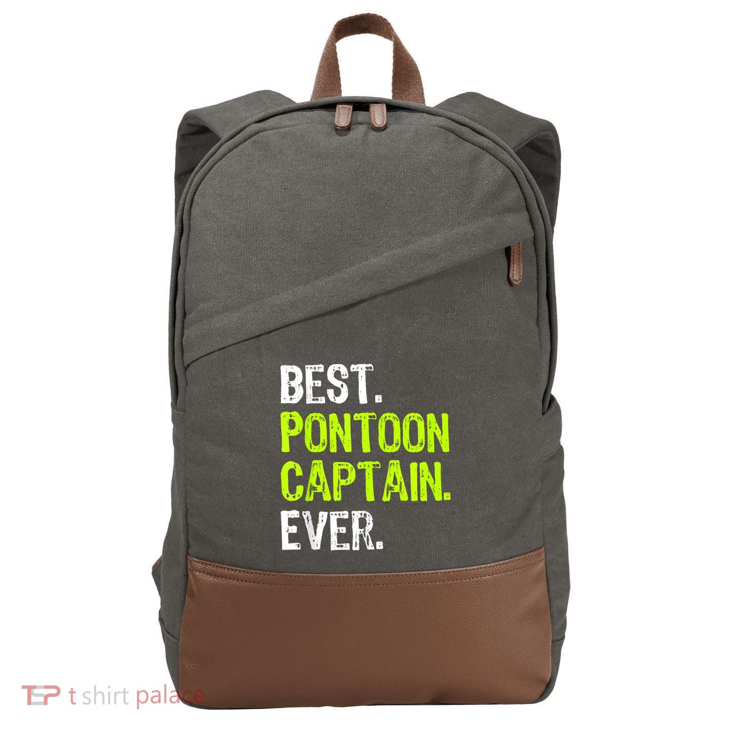 Best Pontoon Captain Ever | Pontoon Boat Cotton Canvas Backpack