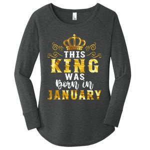 Birthday Party Celebration This King Was Born In January Women's Perfect Tri Tunic Long Sleeve Shirt