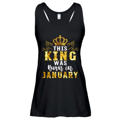 Birthday Party Celebration This King Was Born In January Ladies Essential Flowy Tank