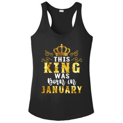 Birthday Party Celebration This King Was Born In January Ladies PosiCharge Competitor Racerback Tank