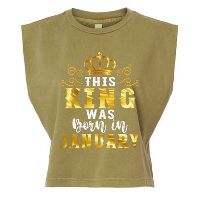 Birthday Party Celebration This King Was Born In January Garment-Dyed Women's Muscle Tee