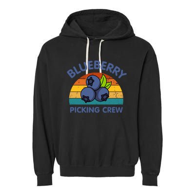 Blueberry Picking Crew Cute Family Blueberries Summer Fruit Garment-Dyed Fleece Hoodie