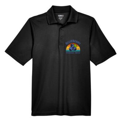 Blueberry Picking Crew Cute Family Blueberries Summer Fruit Men's Origin Performance Piqué Polo