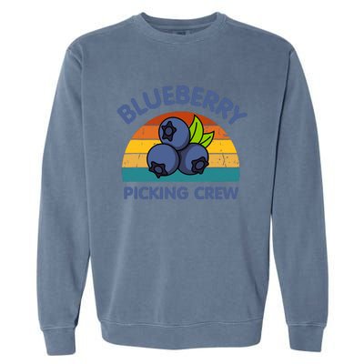 Blueberry Picking Crew Cute Family Blueberries Summer Fruit Garment-Dyed Sweatshirt