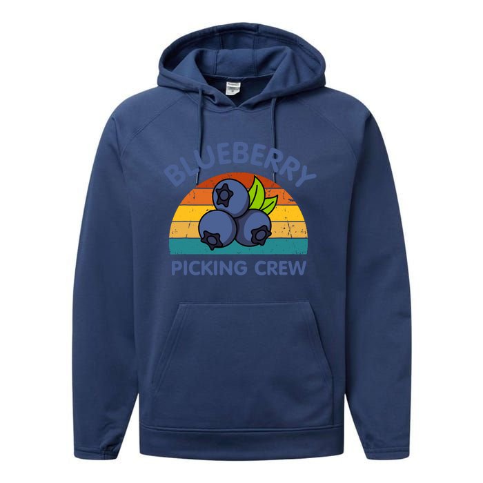 Blueberry Picking Crew Cute Family Blueberries Summer Fruit Performance Fleece Hoodie