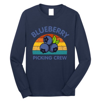 Blueberry Picking Crew Cute Family Blueberries Summer Fruit Long Sleeve Shirt