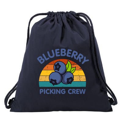 Blueberry Picking Crew Cute Family Blueberries Summer Fruit Drawstring Bag