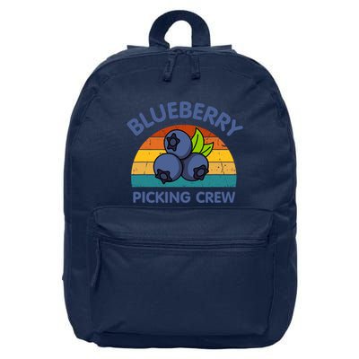 Blueberry Picking Crew Cute Family Blueberries Summer Fruit 16 in Basic Backpack