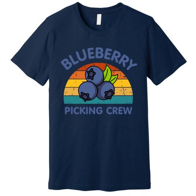 Blueberry Picking Crew Cute Family Blueberries Summer Fruit Premium T-Shirt