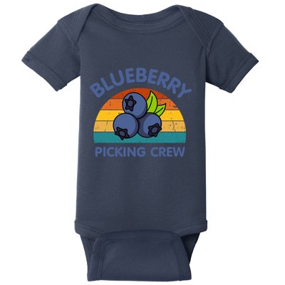 Blueberry Picking Crew Cute Family Blueberries Summer Fruit Baby Bodysuit
