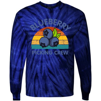 Blueberry Picking Crew Cute Family Blueberries Summer Fruit Tie-Dye Long Sleeve Shirt