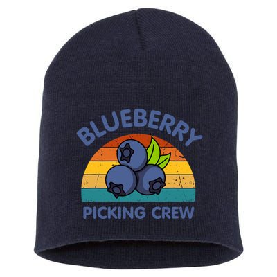 Blueberry Picking Crew Cute Family Blueberries Summer Fruit Short Acrylic Beanie