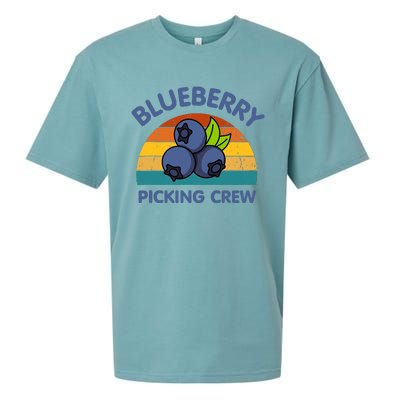 Blueberry Picking Crew Cute Family Blueberries Summer Fruit Sueded Cloud Jersey T-Shirt