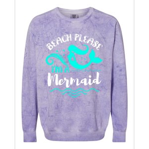 Beach Please Cute Mermaid Gift Colorblast Crewneck Sweatshirt