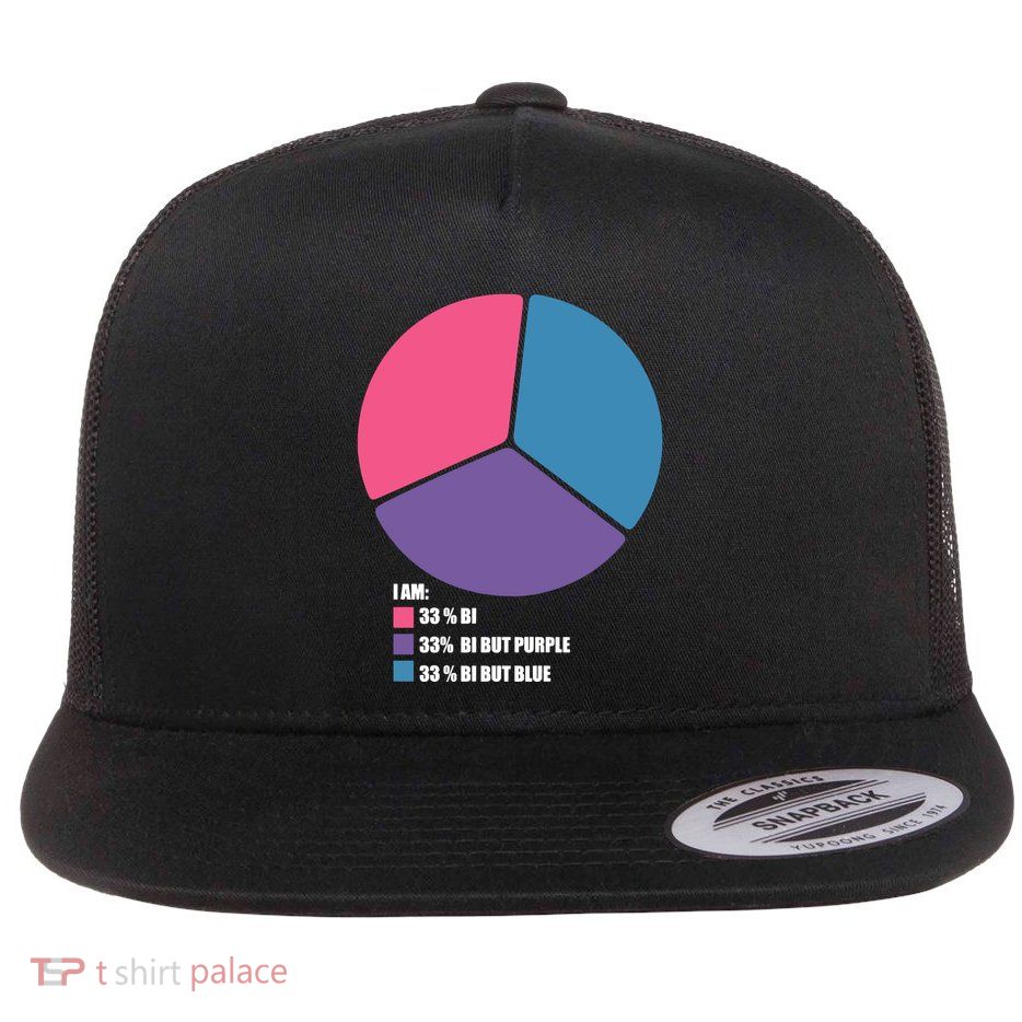 Bisexual Pie Chart Bisexual Pride Flat Bill Trucker Hat