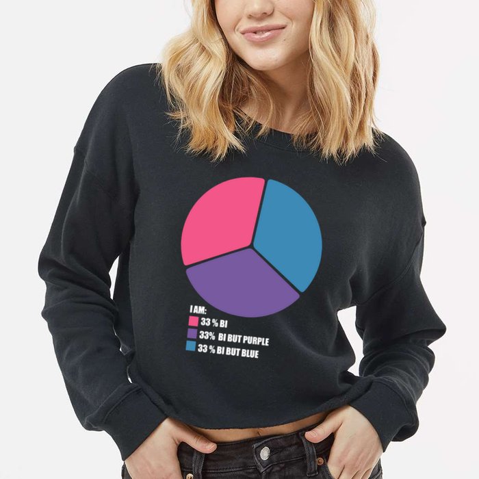 Bisexual Pie Chart Bisexual Pride Cropped Pullover Crew