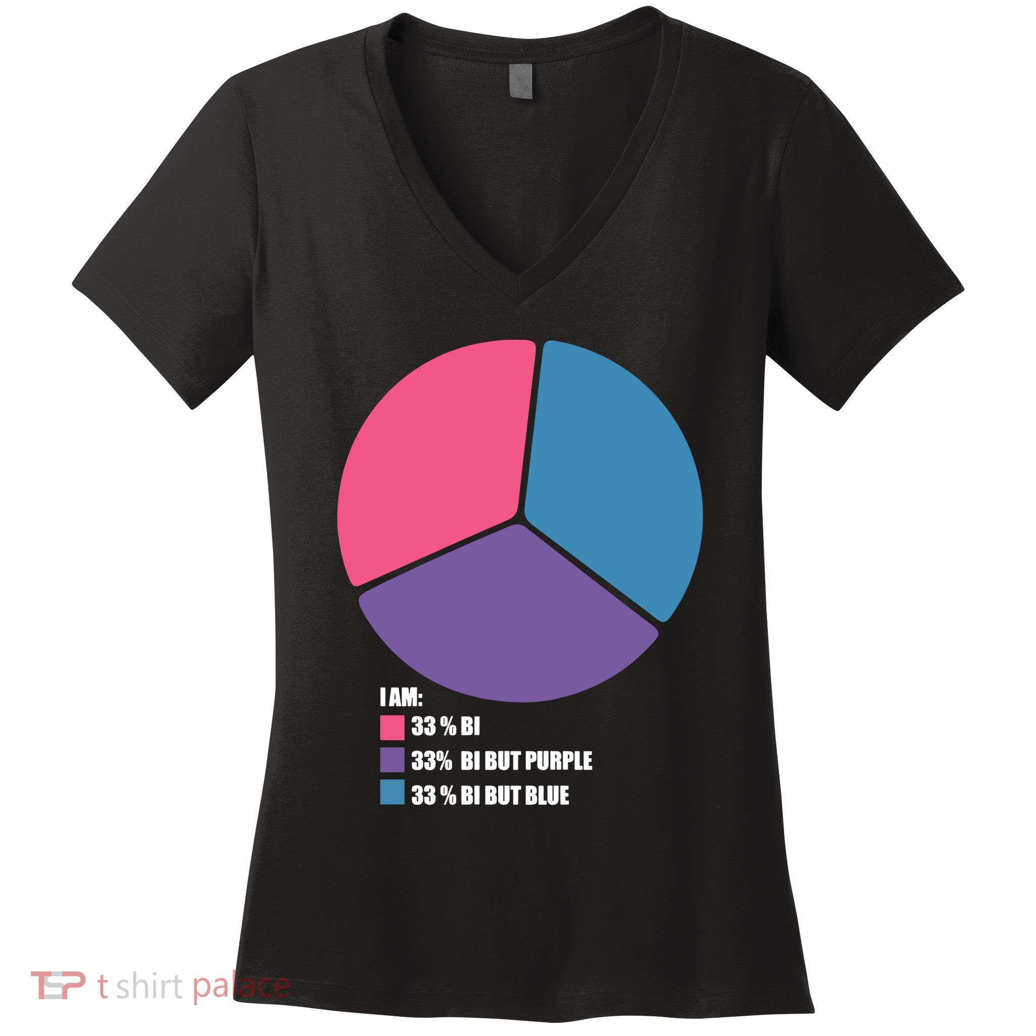 Bisexual Pie Chart Bisexual Pride Women's V-Neck T-Shirt