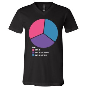 Bisexual Pie Chart Bisexual V-Neck T-Shirt