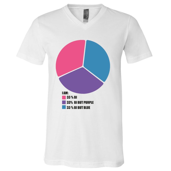 Bisexual Pie Chart Bisexual V-Neck T-Shirt