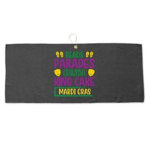 Beads Parades Crawfish King Cake Mardi Gras Large Microfiber Waffle Golf Towel